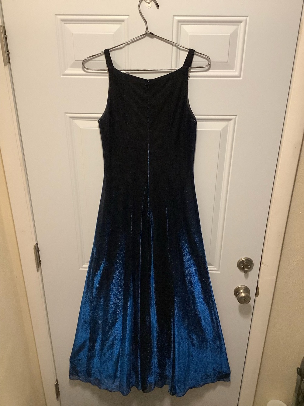 Betsy & Adam| VTG Blue Iridescent Black Lined 4* Formal Wedding Guest Dress Prom - Picture 10 of 10